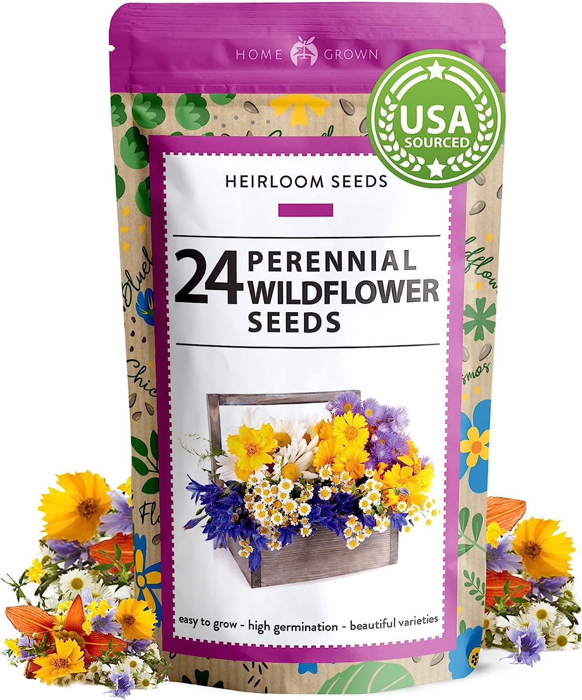 24 Perennial Wildflower Seeds(Heirloom)