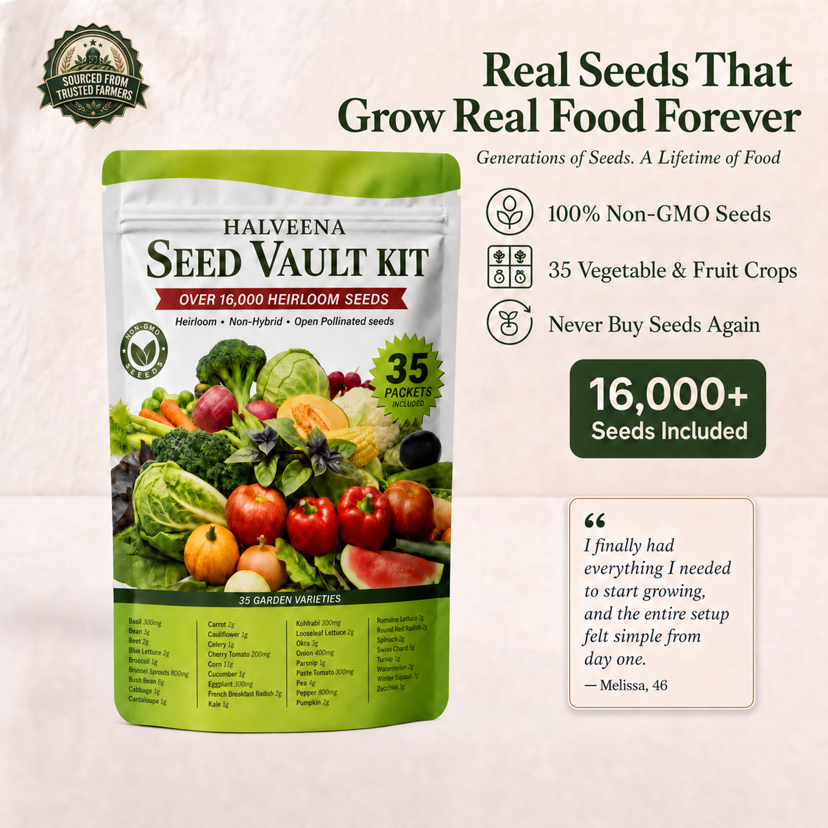 Halveena's Heirloom Seed Kit (35 Pack)